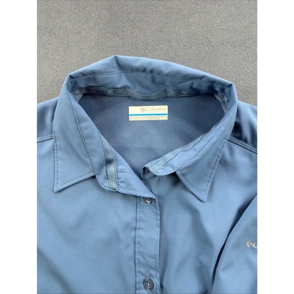 Columbia XL0931 Button Up Shirt Vented Back Blue Womens Med - Picture 11 of 11